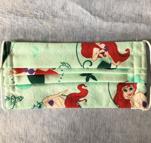 Pleated Kids White with Little Mermaid Ariel Pattern