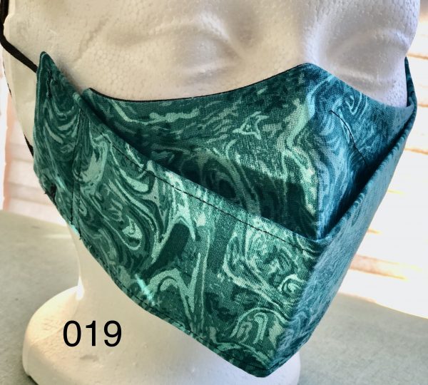 Origami Teal Green with Marbled Green Pattern
