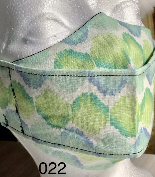 Origami White with Green and Blue Waves Pattern