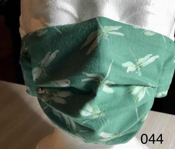 Pleated Green with Dragonfly Pattern