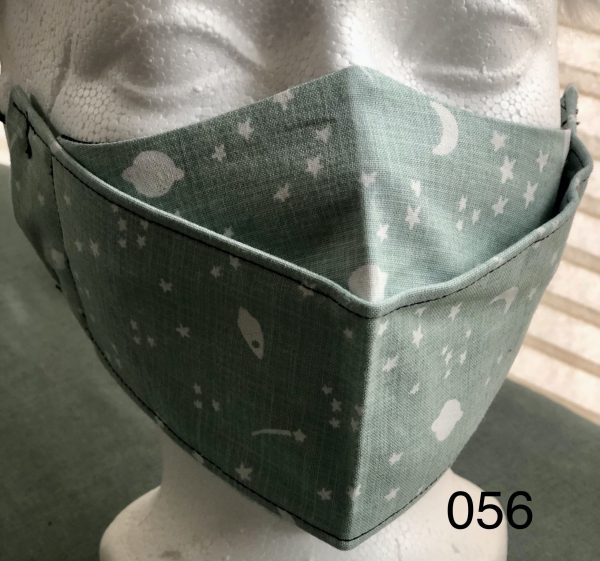 Origami Olive Green with Planets and Stars Pattern