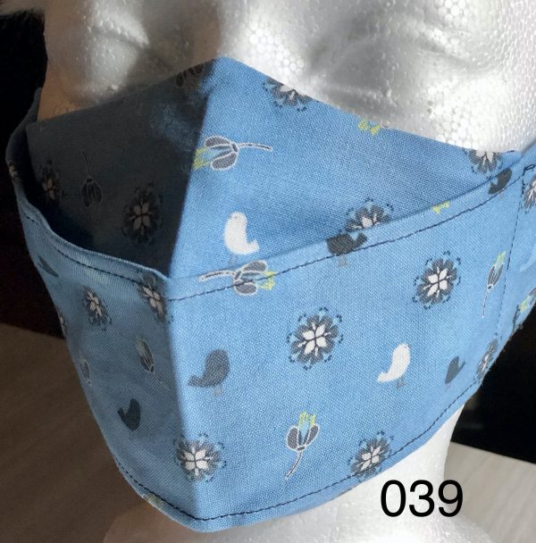 Origami Light Blue with Small Blue Flowers