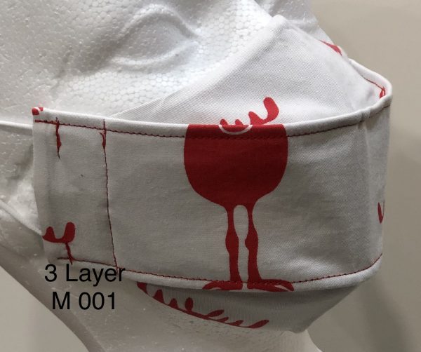 Kids Origami 3L M White with Red Moose Pattern