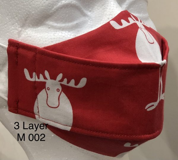 Kids Origami 3L M Red with White Moose Pattern