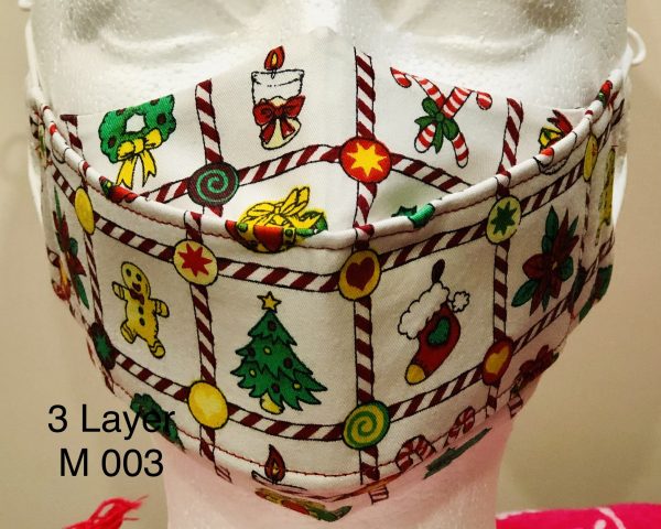Kids Origami 3L M White with Candy Cane Christmas Pattern