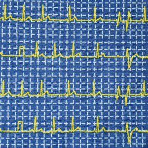 Blue grid with yellow pulse lines swatch