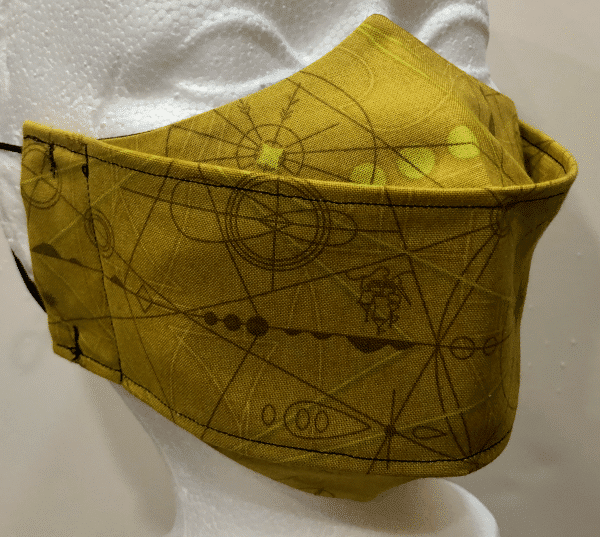 Origami Gold with Nautical Compass Design Mask
