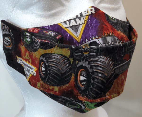 Multi-coloured montster jam trucks Mask