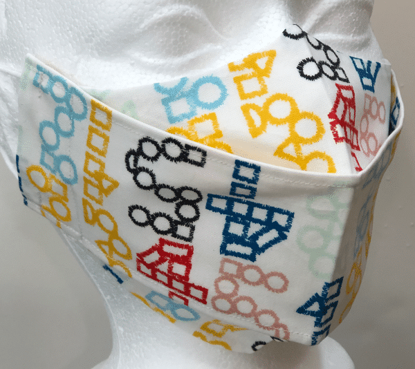 Multi-coloured Numbers on White Mask