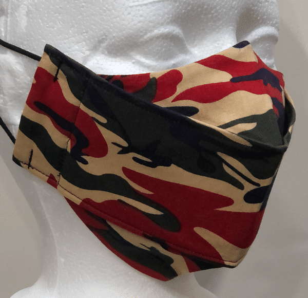 Origami Colour Camo - Navy, Cream, Olive, Red Mask