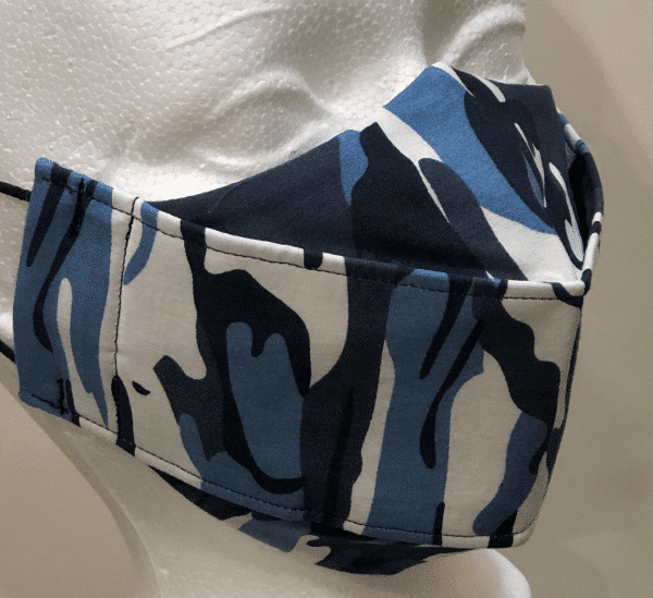 Origami Colour Camo - Blue, White, Black Mask