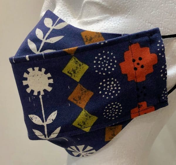 Variety of Shape/colour Designs on Blue mask