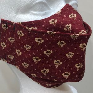Cream Flowers on Burgundy mask