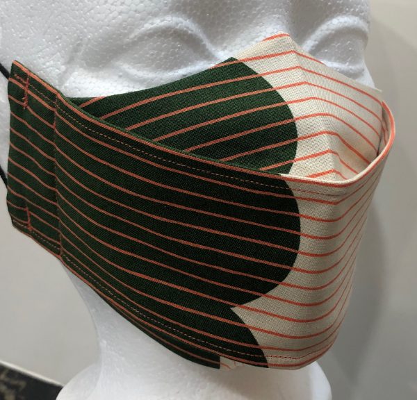 Variations of Dark Green cream base with Orange stripes mask