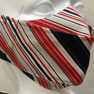Various thickness Black Red Cream Diagonal Stripes mask