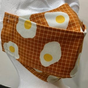 Orange Base Fried Egg on Cream Grid mask