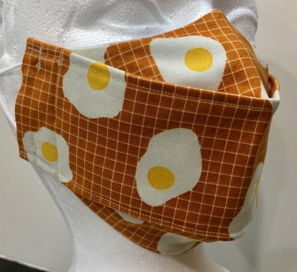 Orange Base Fried Egg on Cream Grid mask