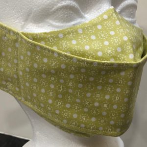 Pear green base with lowercase alphabet in mini circles mask