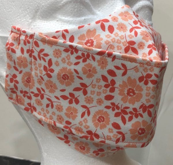 Light & Dark Tangerine flowers on cream mask